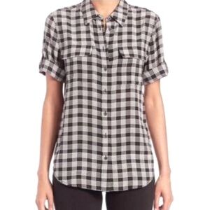 Equipment Black and White Checkered Button Down Shirt